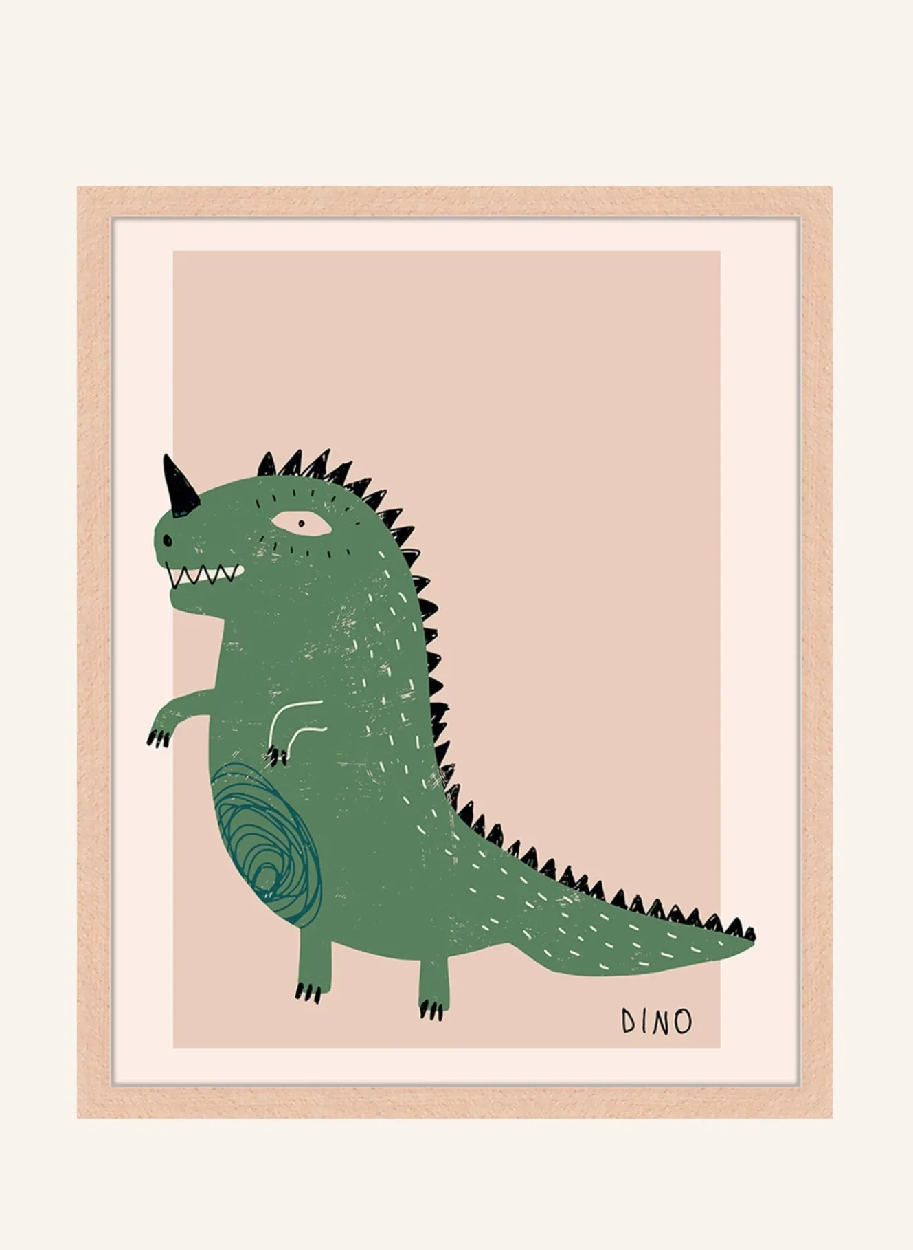 Wandbild DINO mit Rahmen