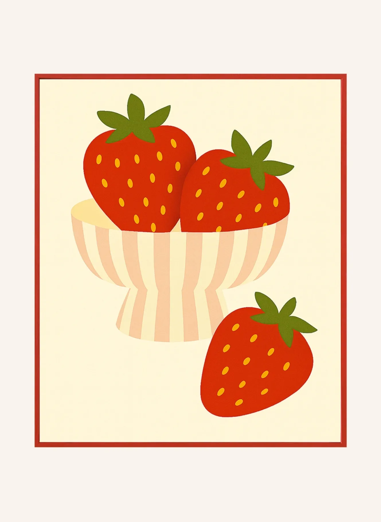Wandbild ERDBEEREN mit Rahmen
