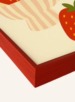 Wandbild ERDBEEREN mit Rahmen