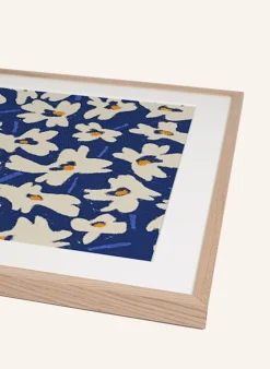 Wandbild FLIEGENDE BLUMEN mit Rahmen
