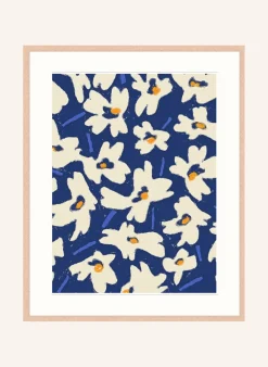 Wandbild FLIEGENDE BLUMEN mit Rahmen