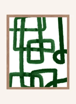 Wandbild GRÜNES LABYRINTH mit Rahmen