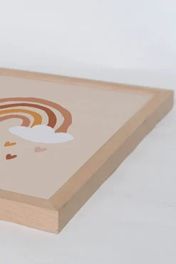 Wandbild ICH LIEBE REGENBÖGEN mit Rahmen