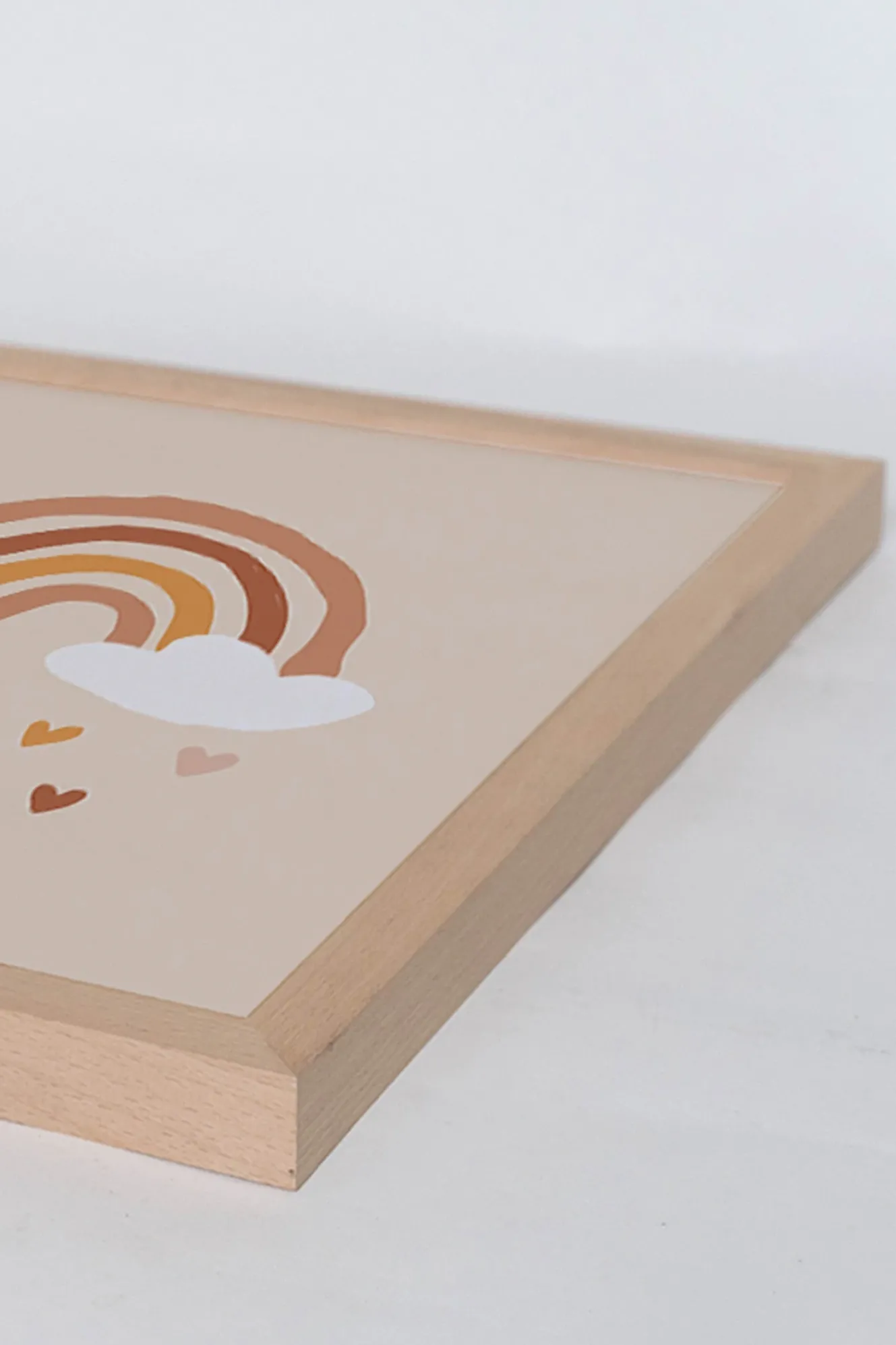 Wandbild ICH LIEBE REGENBÖGEN mit Rahmen