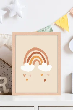 Wandbild ICH LIEBE REGENBÖGEN mit Rahmen