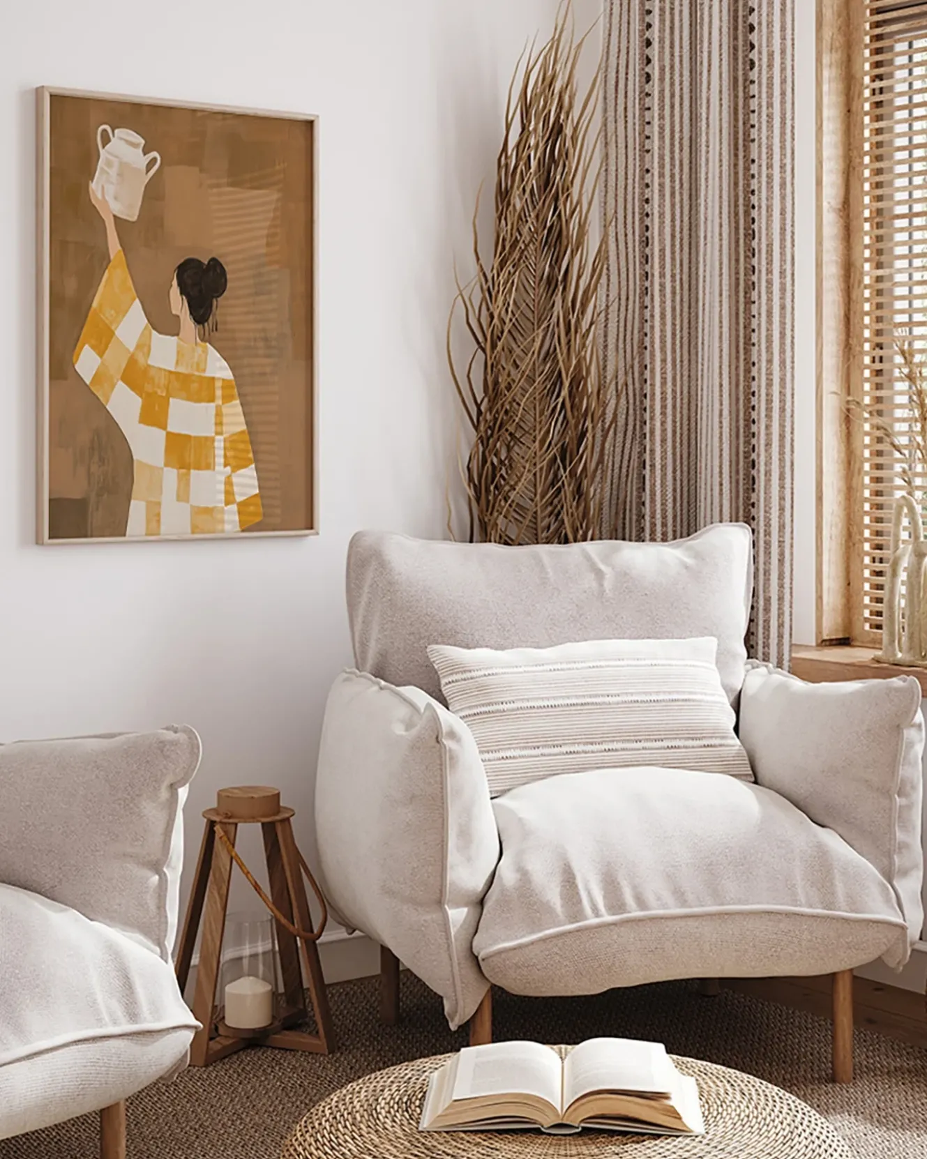 Wandbild JAPANDI-STIL mit Rahmen