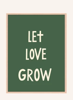 Wandbild LET LOVE GROW mit Rahmen
