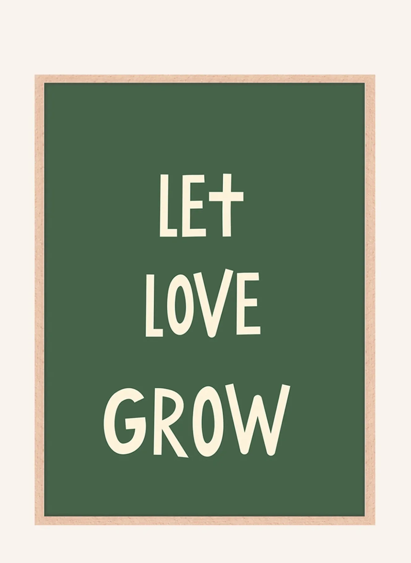 Wandbild LET LOVE GROW mit Rahmen
