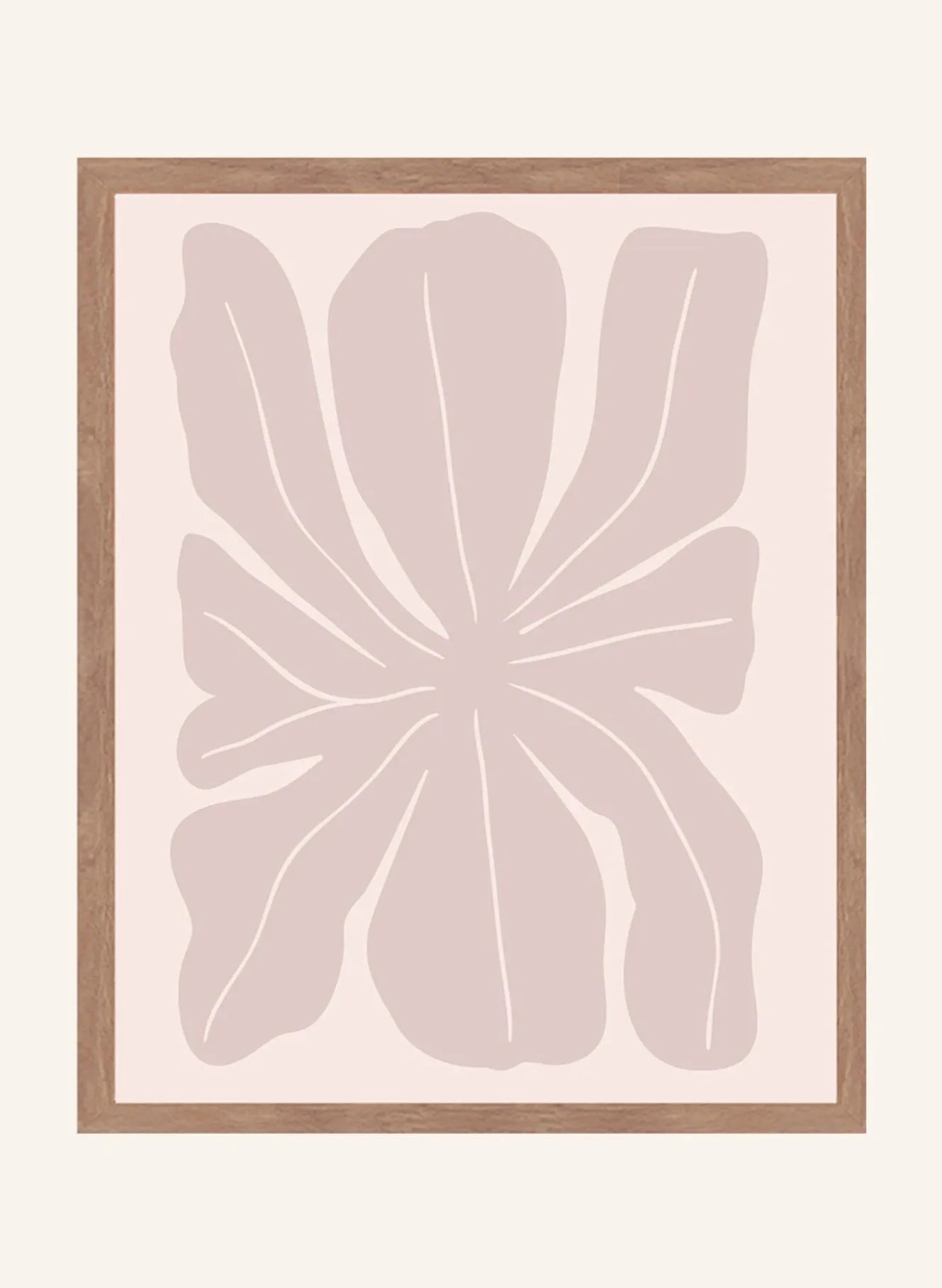 Wandbild PINKE BLUMENILLUSTRATION mit Rahmen