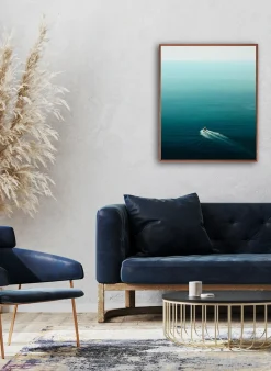 Wandbild TIEFES SEGELN mit Rahmen