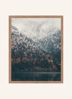 Wandbild WINTER LANDSCHAFT mit Rahmen