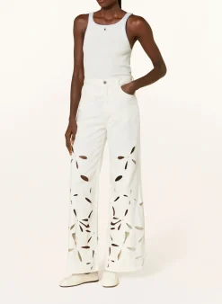 Wide Leg Jeans mit Lochspitze