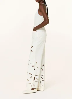 Wide Leg Jeans mit Lochspitze